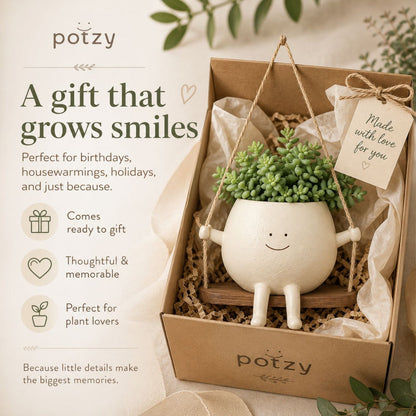 Potzy hanging planter gift box - perfect gift for plant lovers and housewarmings