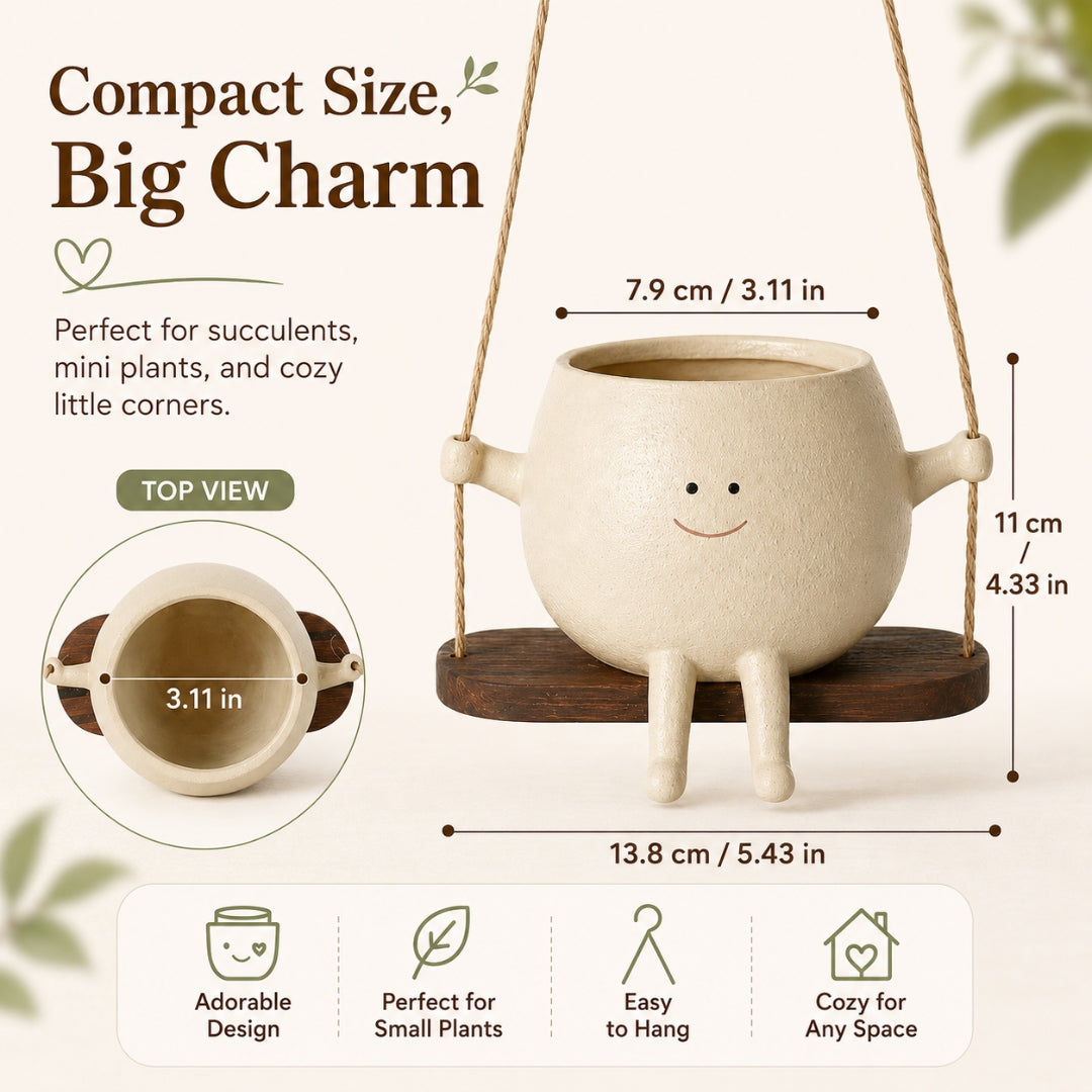 Potzy The Happy Planter lifestyle - hanging succulent planter for desk and window