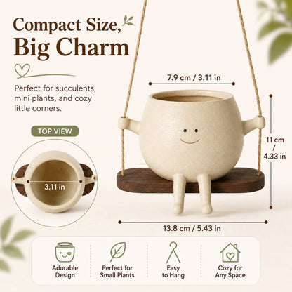Potzy The Happy Planter lifestyle - hanging succulent planter for desk and window